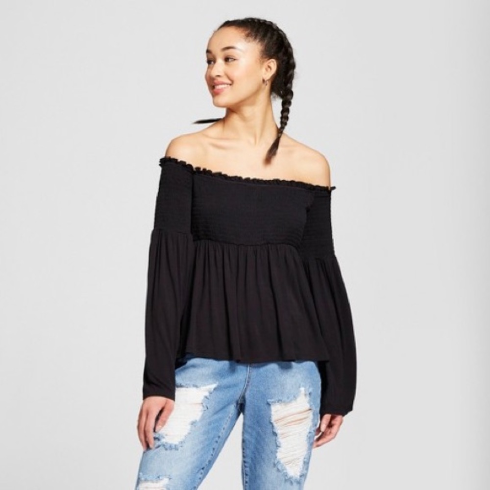 smocked off the shoulder top